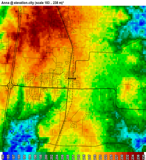 Anna elevation map