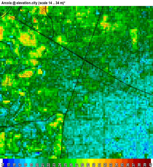 Arcola elevation map