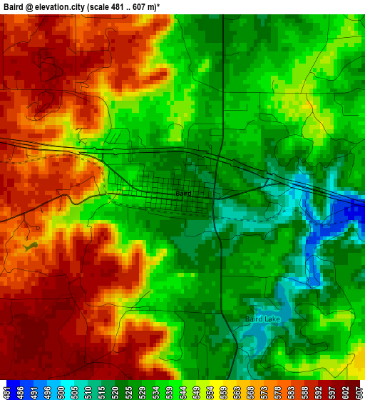 Baird elevation map