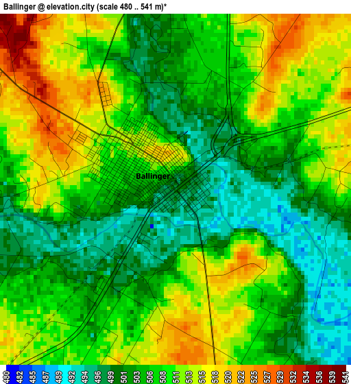 Ballinger elevation map