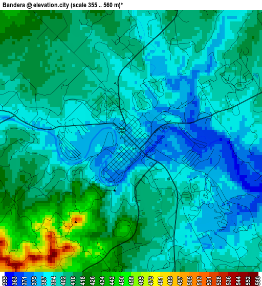 Bandera elevation map