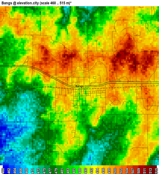 Bangs elevation map