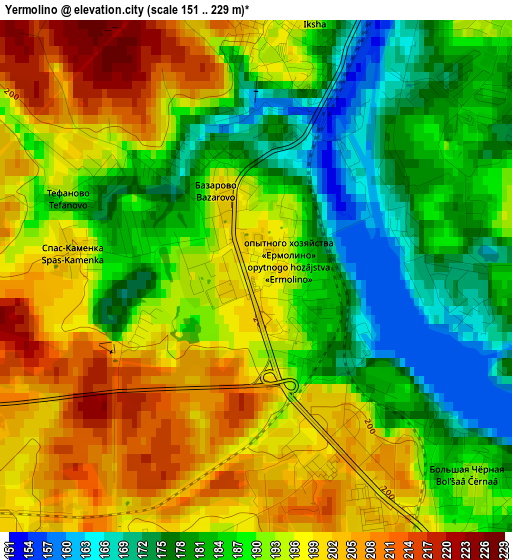 Yermolino elevation map