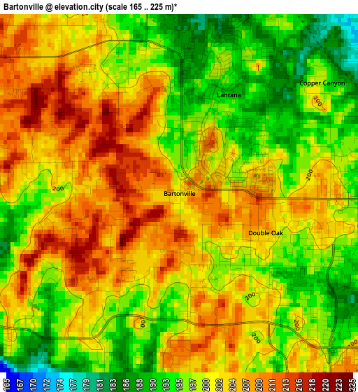 Bartonville elevation map