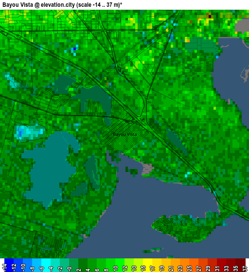 Bayou Vista elevation map