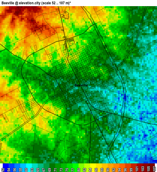 Beeville elevation map