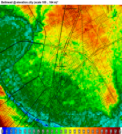 Bellmead elevation map