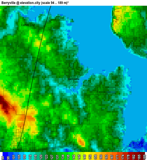 Berryville elevation map