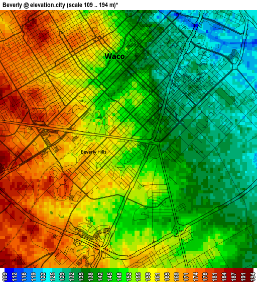 Beverly elevation map