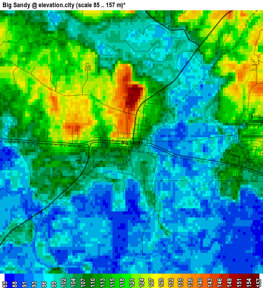 Big Sandy elevation map