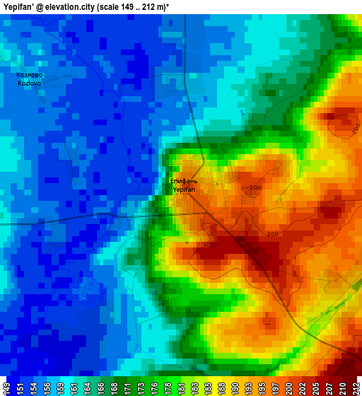 Yepifan’ elevation map