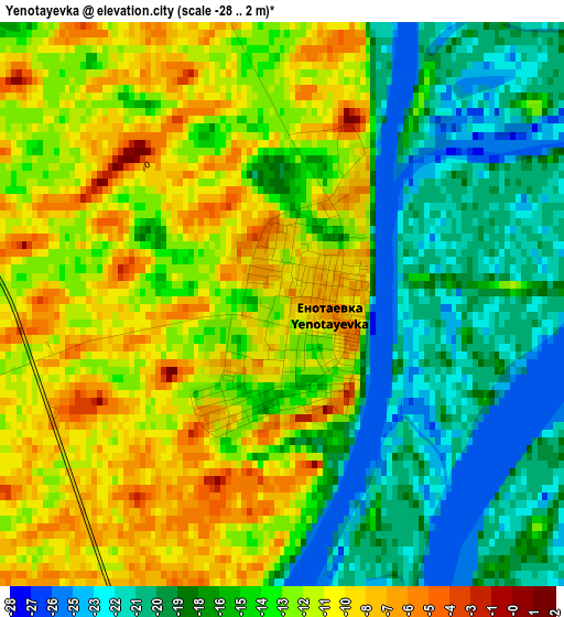 Yenotayevka elevation map