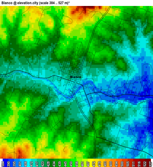 Blanco elevation map