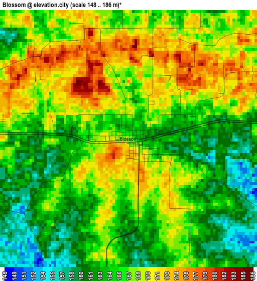 Blossom elevation map