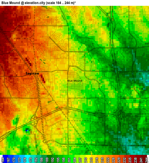 Blue Mound elevation map