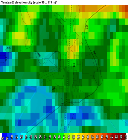 Yemtsa elevation map