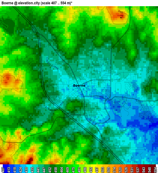 Boerne elevation map