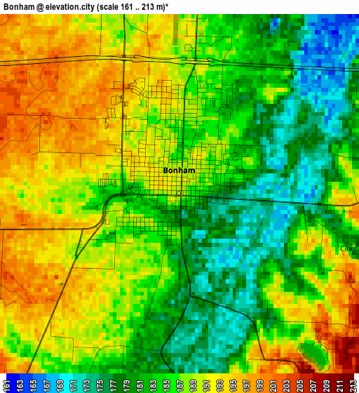 Bonham elevation map