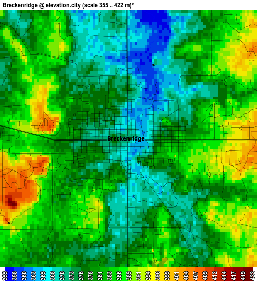 Breckenridge elevation map