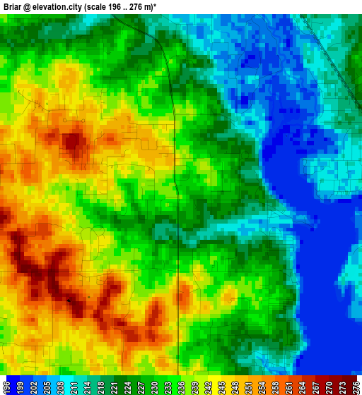 Briar elevation map