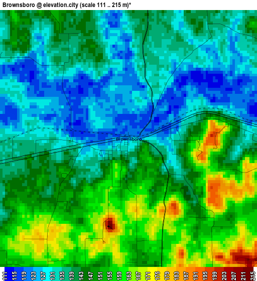 Brownsboro elevation map