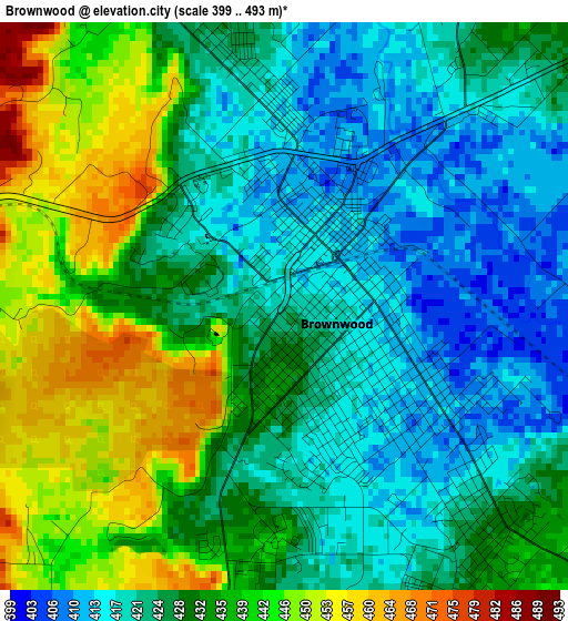 Brownwood elevation map