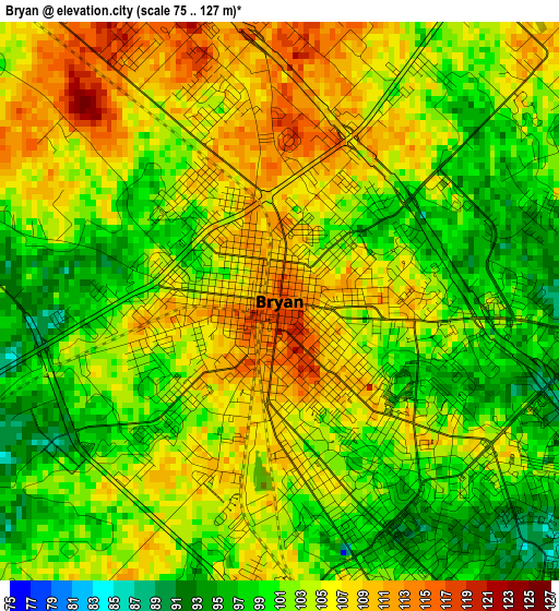 Bryan elevation map