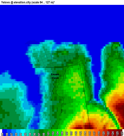 Yelovo elevation map