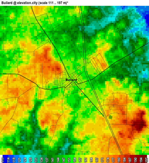 Bullard elevation map