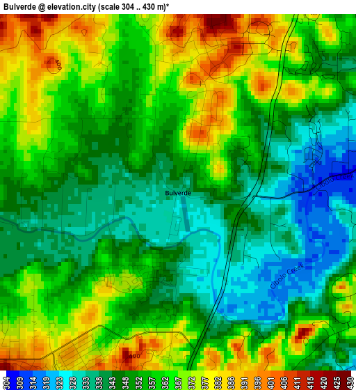 Bulverde elevation map