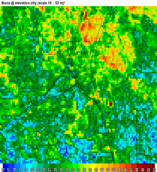 Buna elevation map