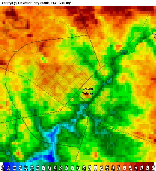 Yel’nya elevation map