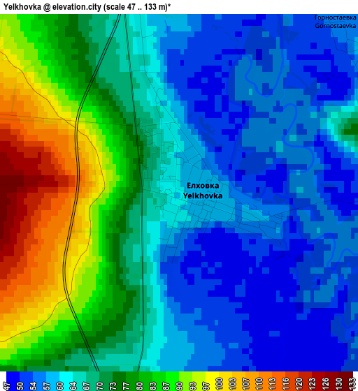 Yelkhovka elevation map