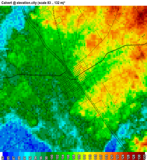 Calvert elevation map