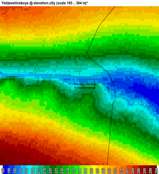 Yelizavetinskoye elevation map