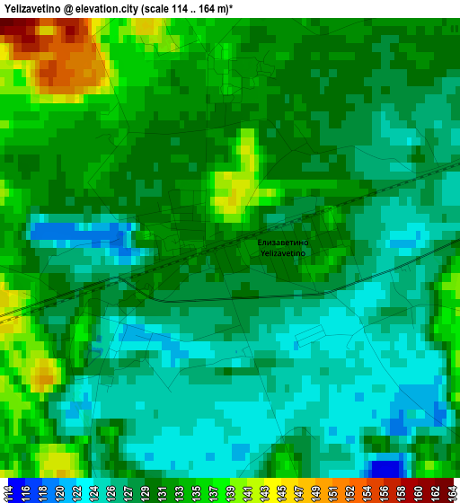 Yelizavetino elevation map