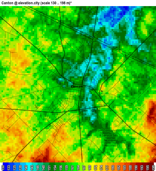 Canton elevation map