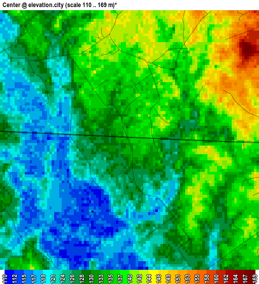 Center elevation map