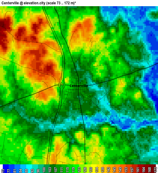 Centerville elevation map