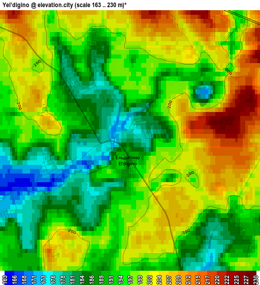 Yel’digino elevation map