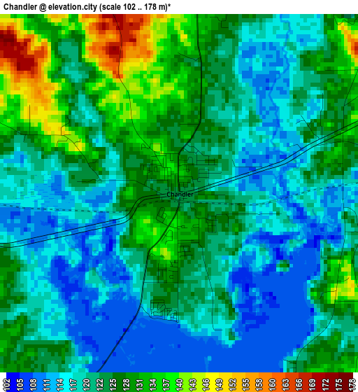 Chandler elevation map