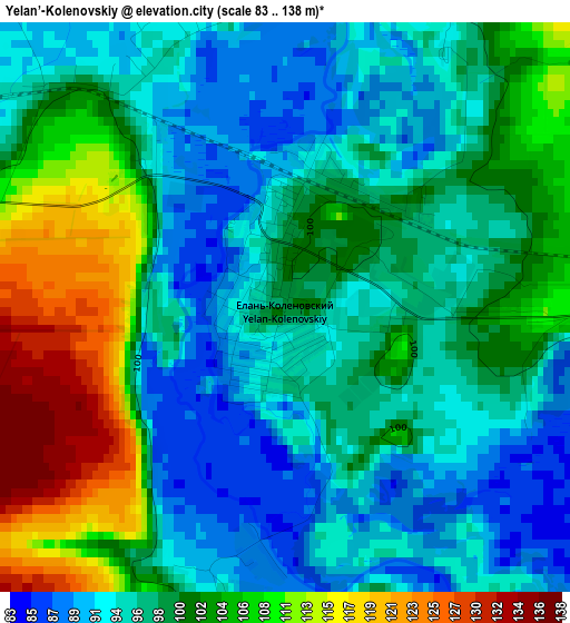 Yelan’-Kolenovskiy elevation map