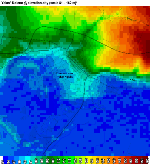 Yelan’-Koleno elevation map