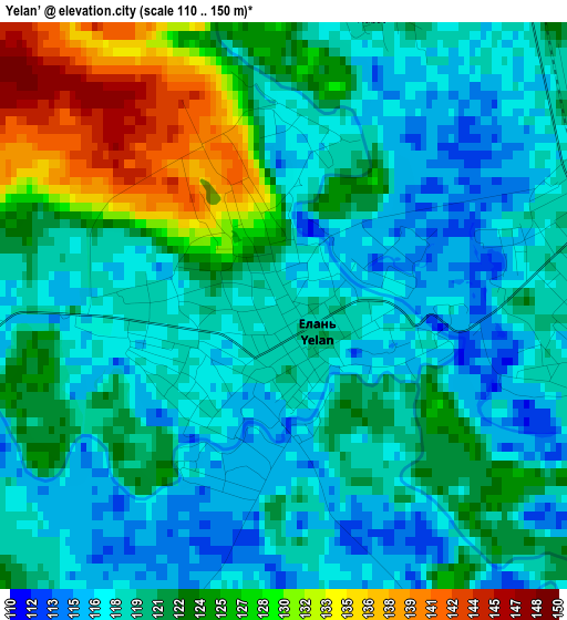 Yelan’ elevation map