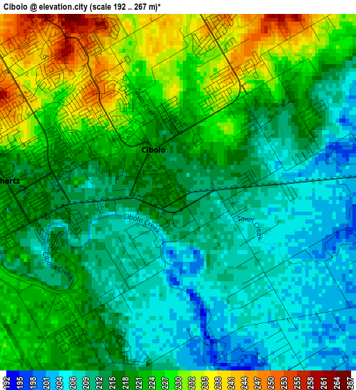 Cibolo elevation map