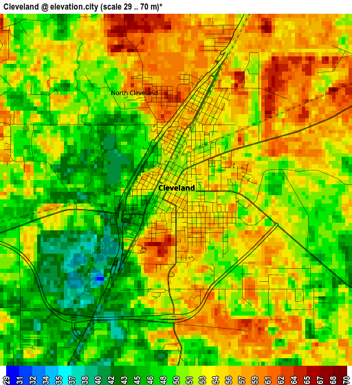 Cleveland elevation map