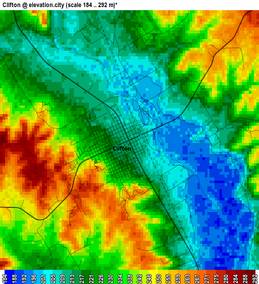 Clifton elevation map