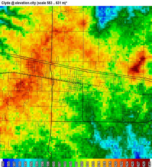 Clyde elevation map