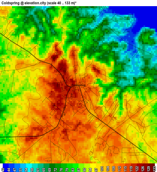 Coldspring elevation map