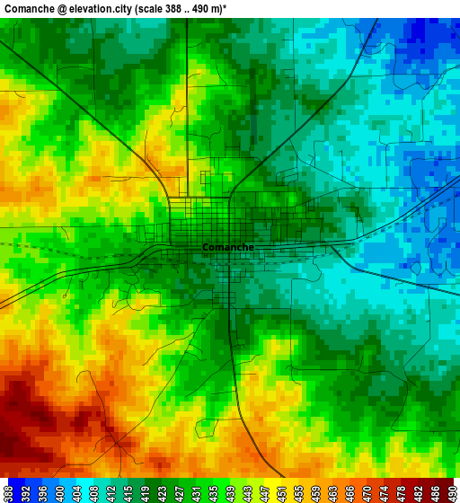 Comanche elevation map